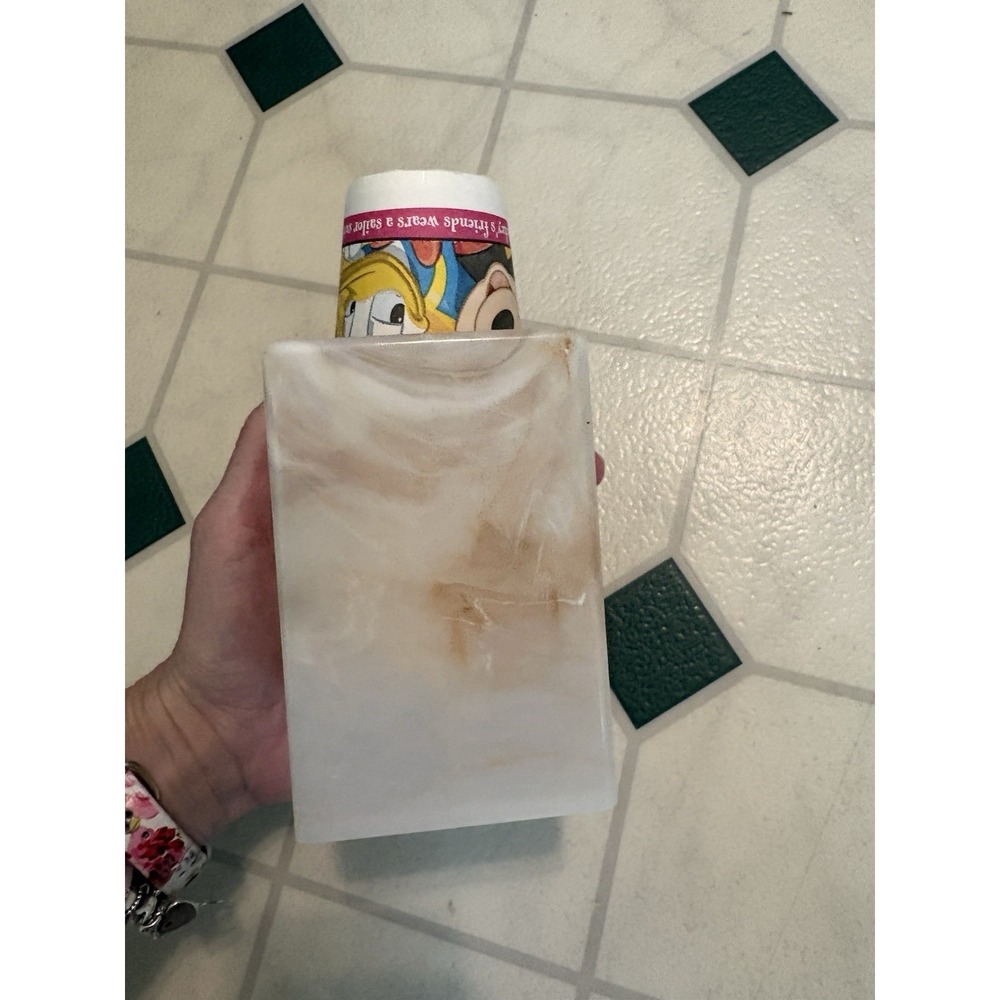 Vintage Dixie Cup Dispenser Faux Marble Bathroom Pop Up Plastic Disney Dixie Cup